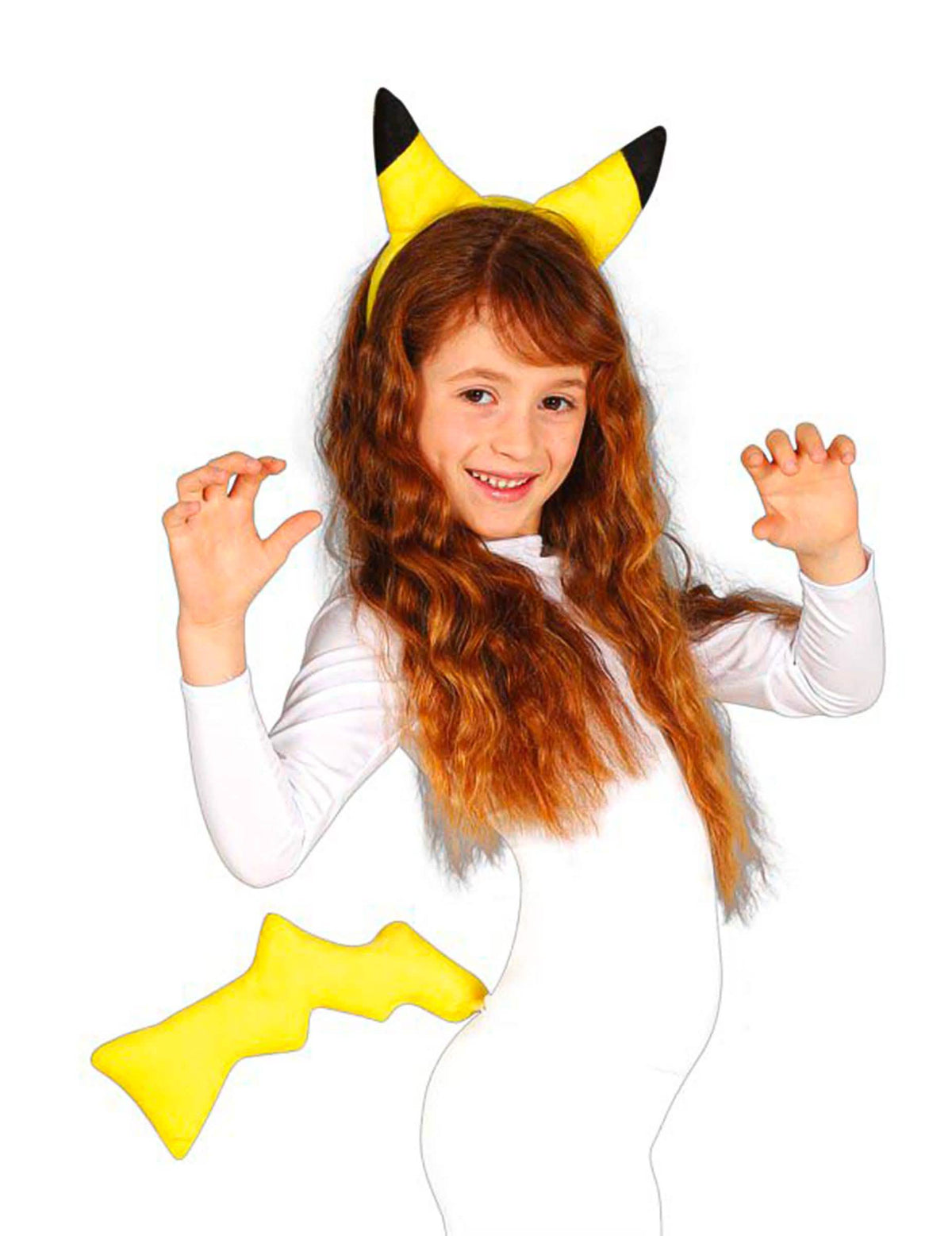 Kit de roedor eléctrico para niño amarillo con diadema orejas y cola