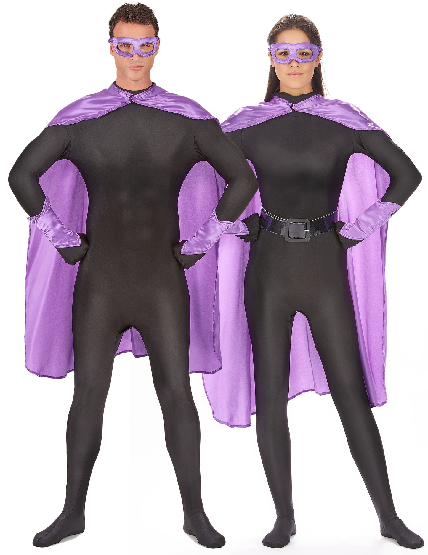 Kit de super héros pour adulte violet avec cape et masque