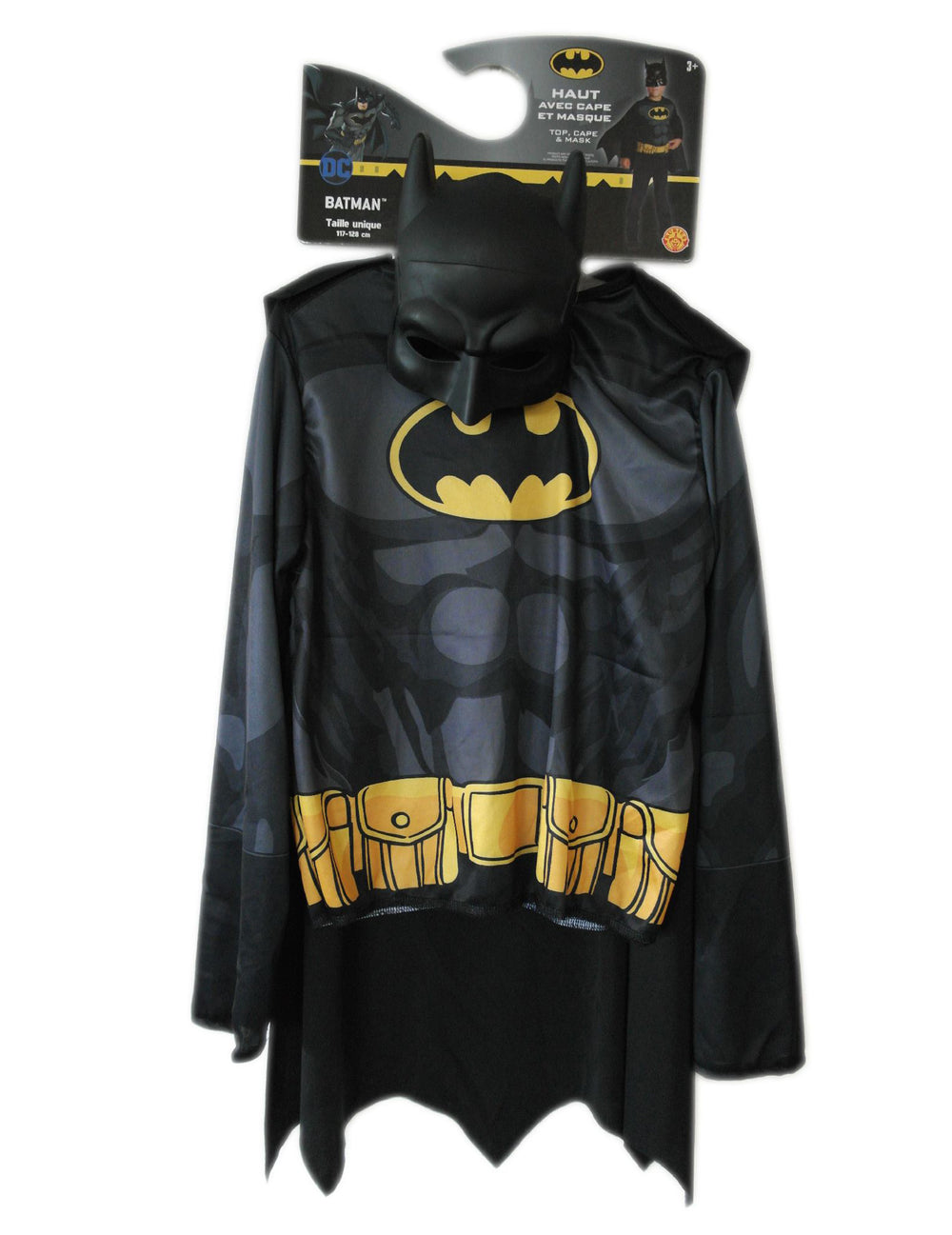 Vue d'ensemble du kit top et masque Batman pour enfant