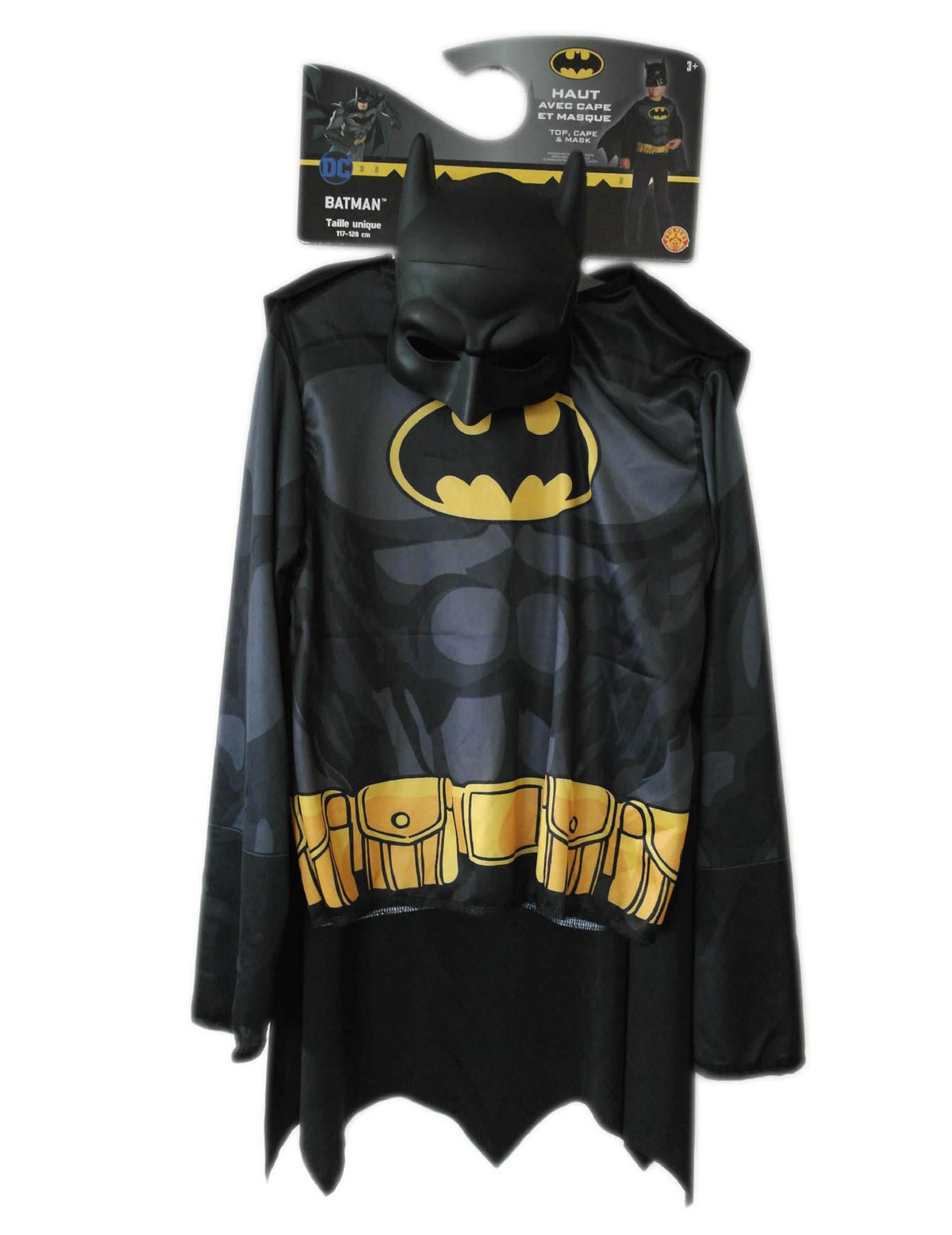 Vue d'ensemble du kit top et masque Batman pour enfant