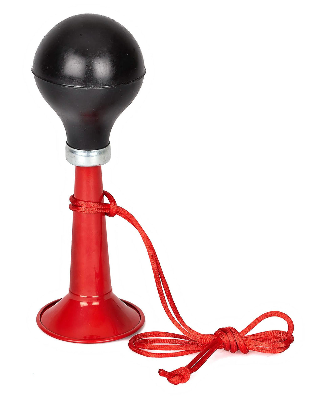 Claxon de fiesta para adulto rojo y negro con cordón
