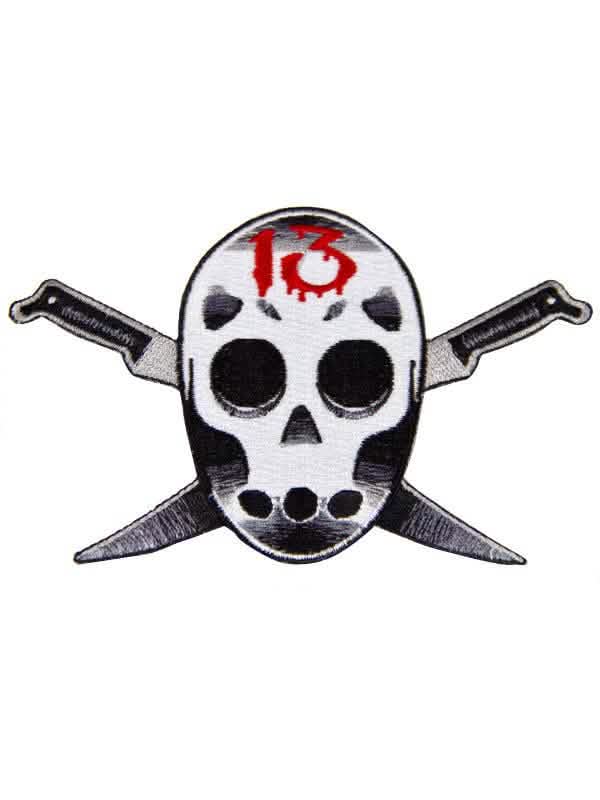 Patch Kreepsville Gothic Friday blanc et noir avec masque de hockey et couteaux croisés