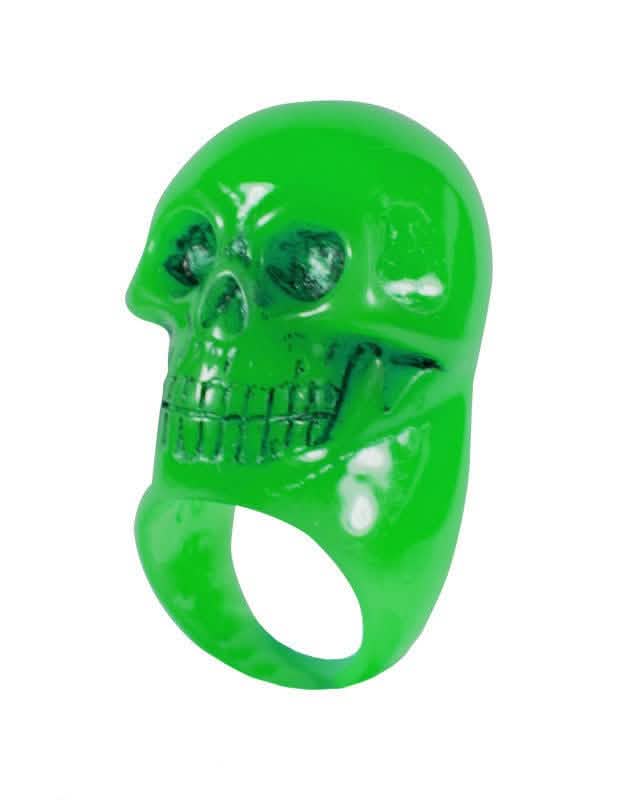 Anillo de calavera para adulto verde