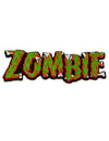 Patch gothique Zombie vert et rouge avec os