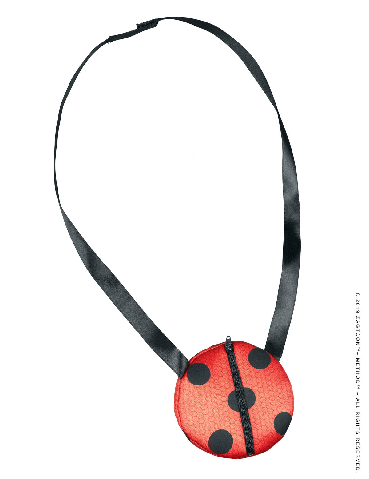 Sac coccinelle pour fille rouge à pois noirs avec bandoulière noire