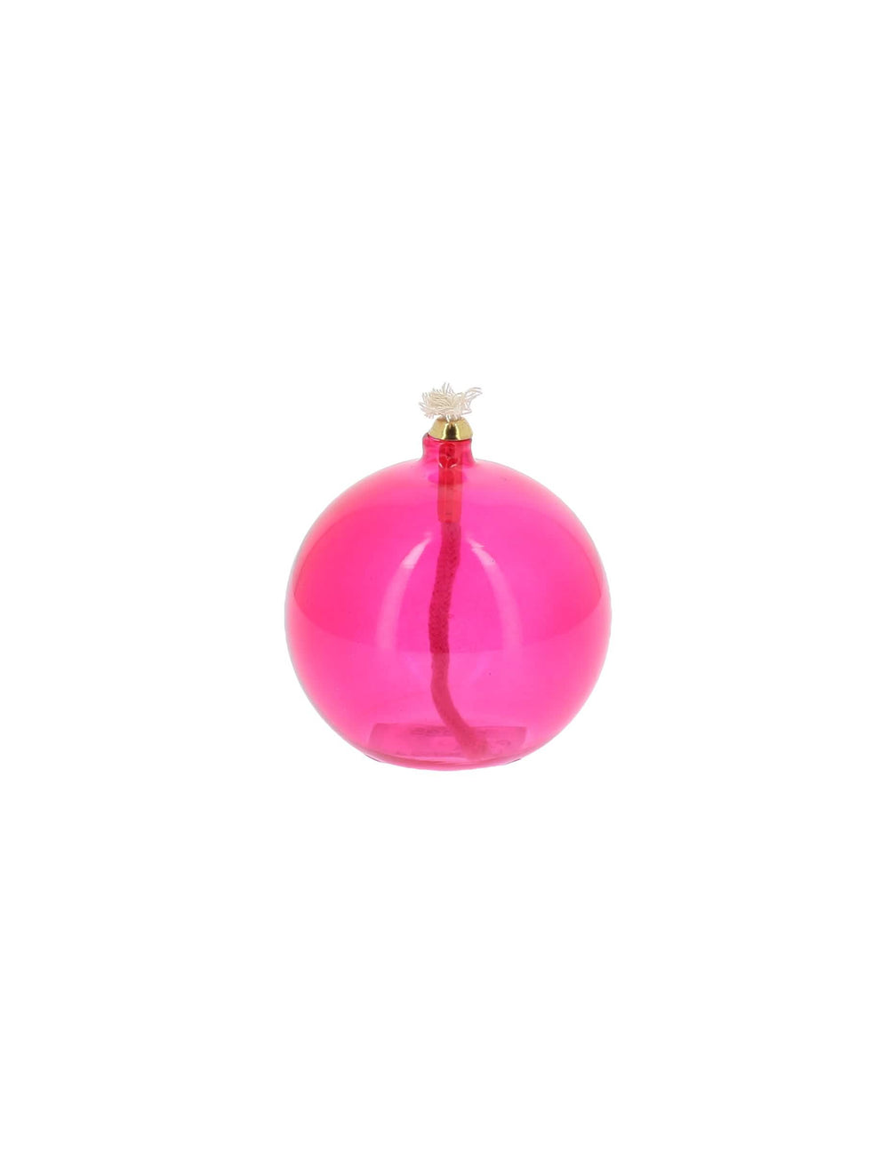 Lampe à huile en verre rose ronde