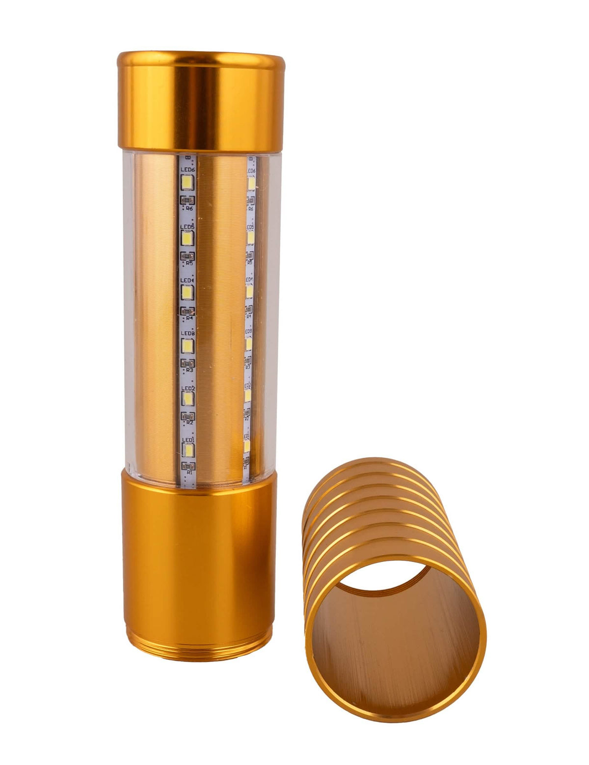 Détail des composants de la lampe scintillante LED pour bouteille or