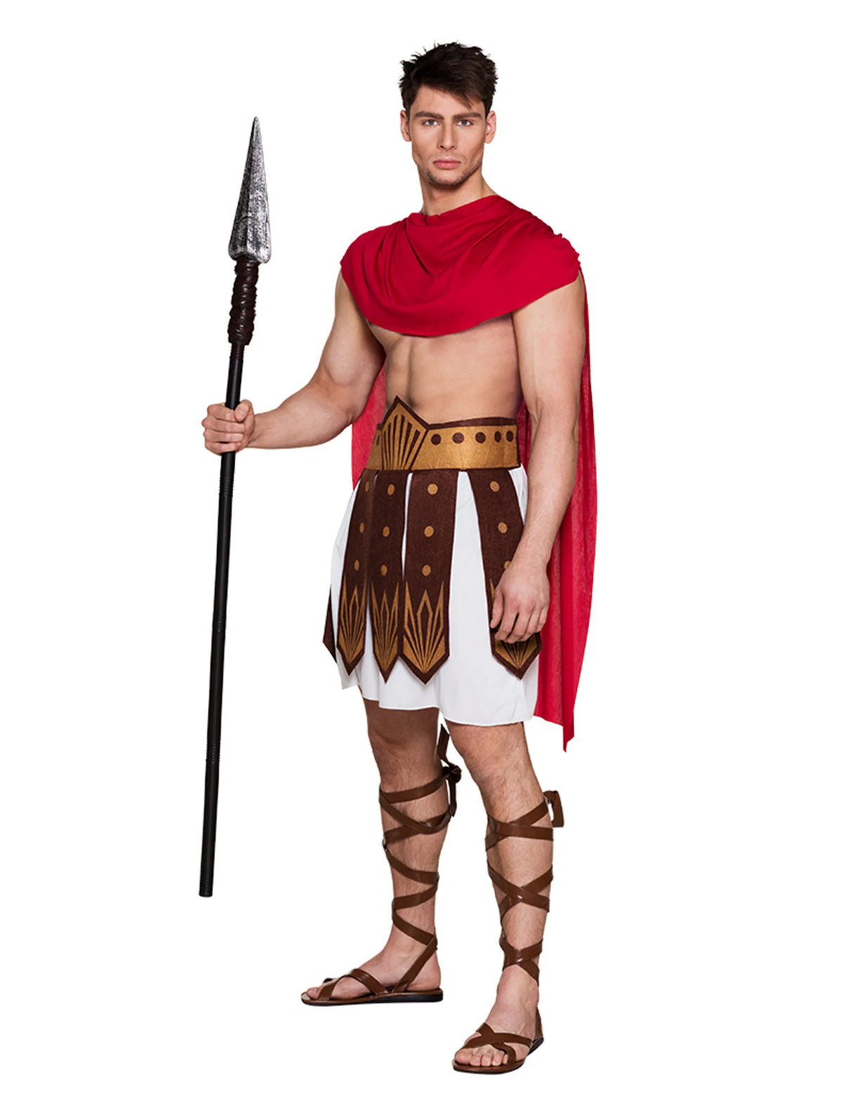Lance de gladiateur pour adulte noire et argentée de 150 cm