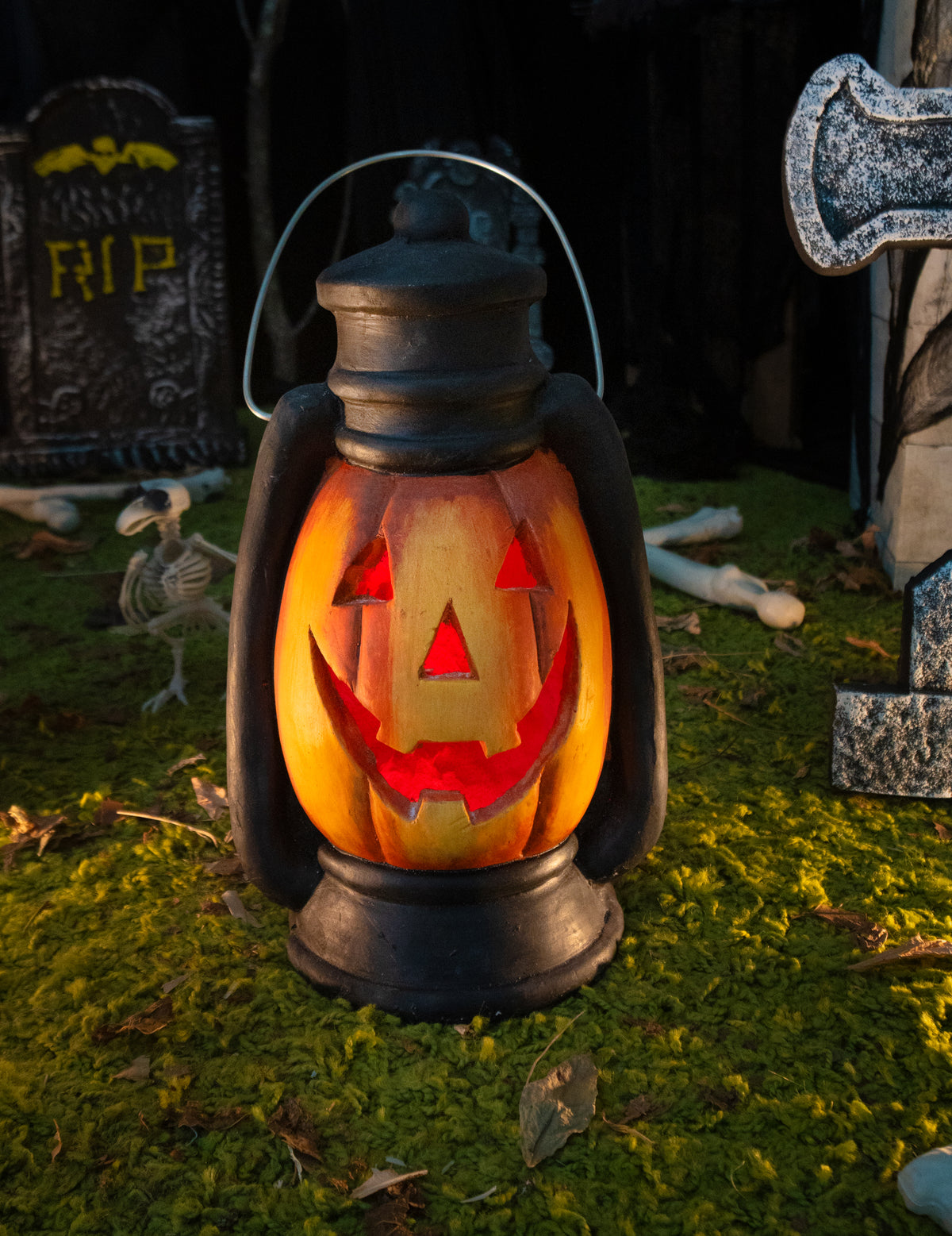 Farol Calabaza aterradora luminosa 38 cm