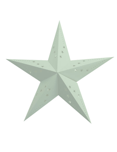 Lanterne en carton étoile pour décoration vert pastel
