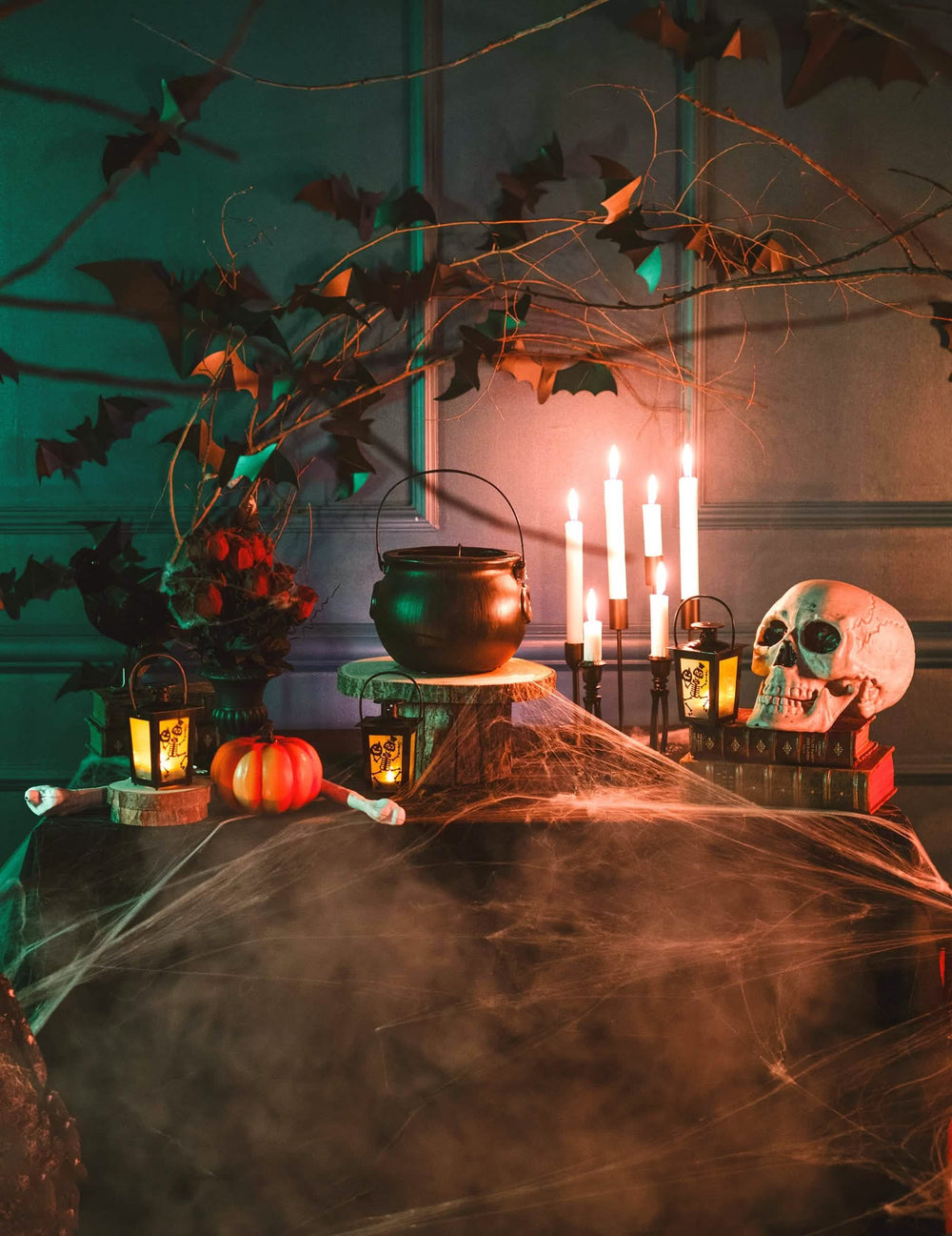 decoración de mesa de la linterna luminosa Esqueleto para halloween