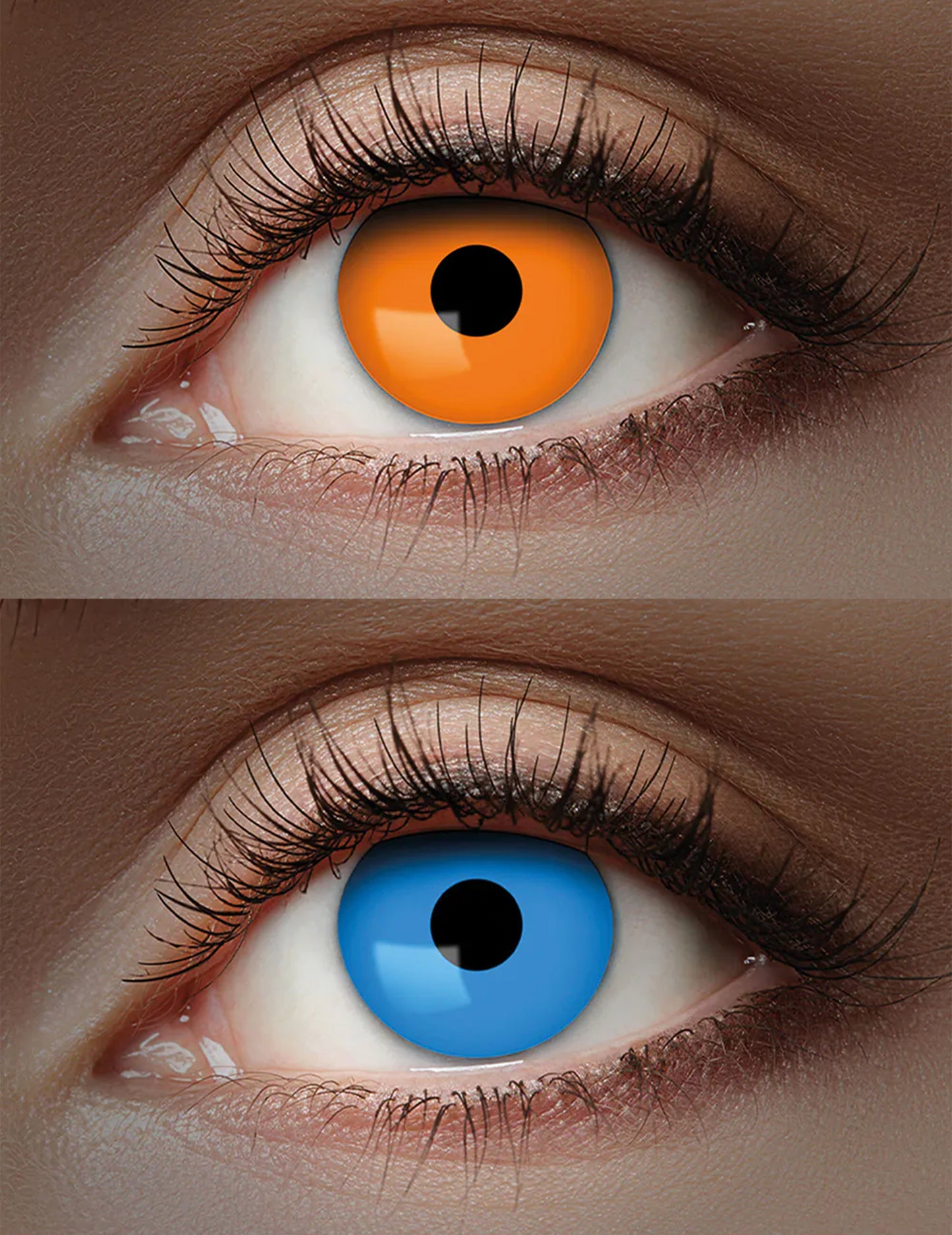 Lentillas dúo naranja y azul 1 mes adulto