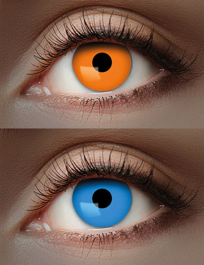 Lentillas dúo naranja y azul 1 mes adulto