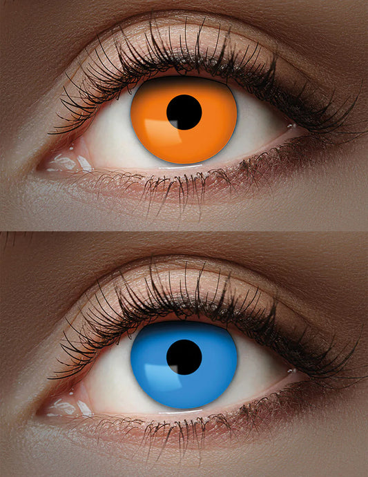 Lentillas dúo naranja y azul 1 mes adulto
