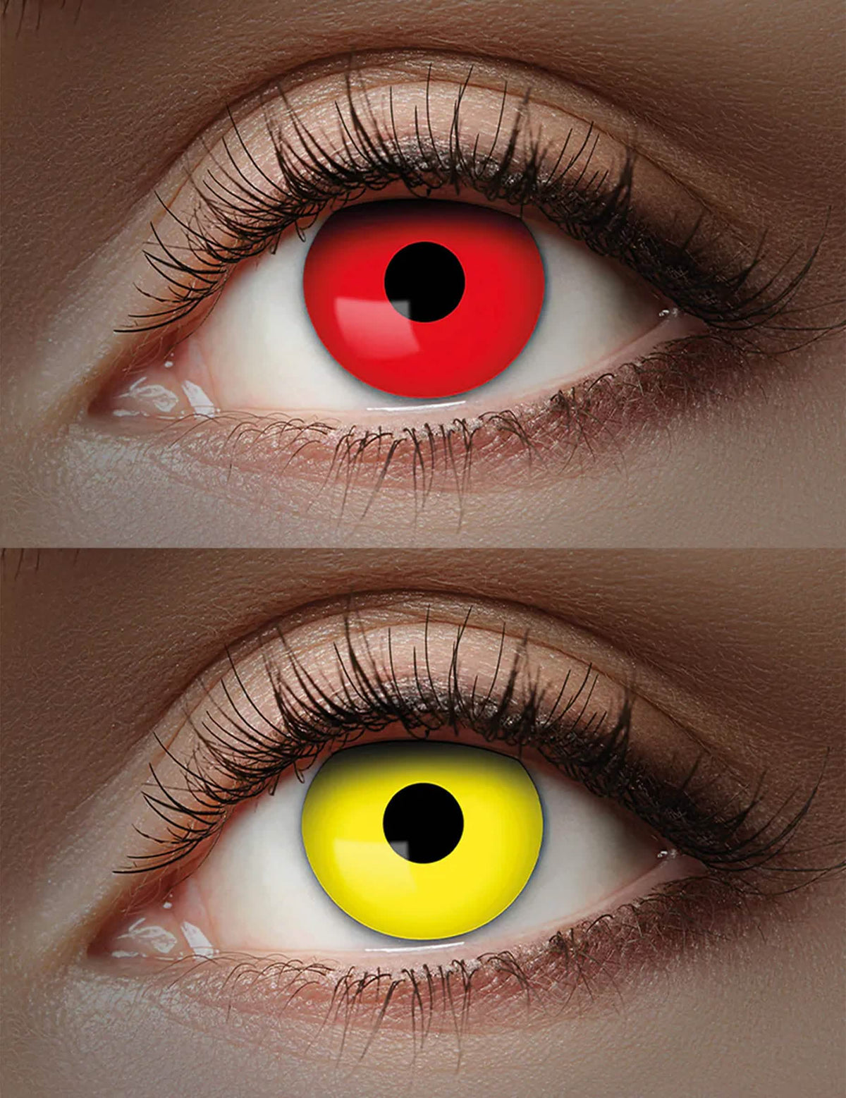 Lentillas dúo UV rojo y amarillo 1 mes adulto