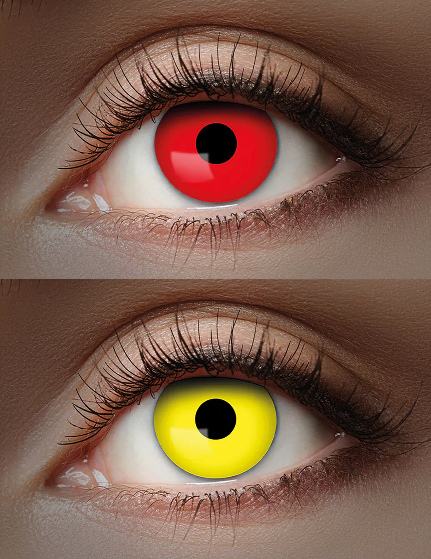 Lentillas dúo UV rojo y amarillo 1 mes adulto