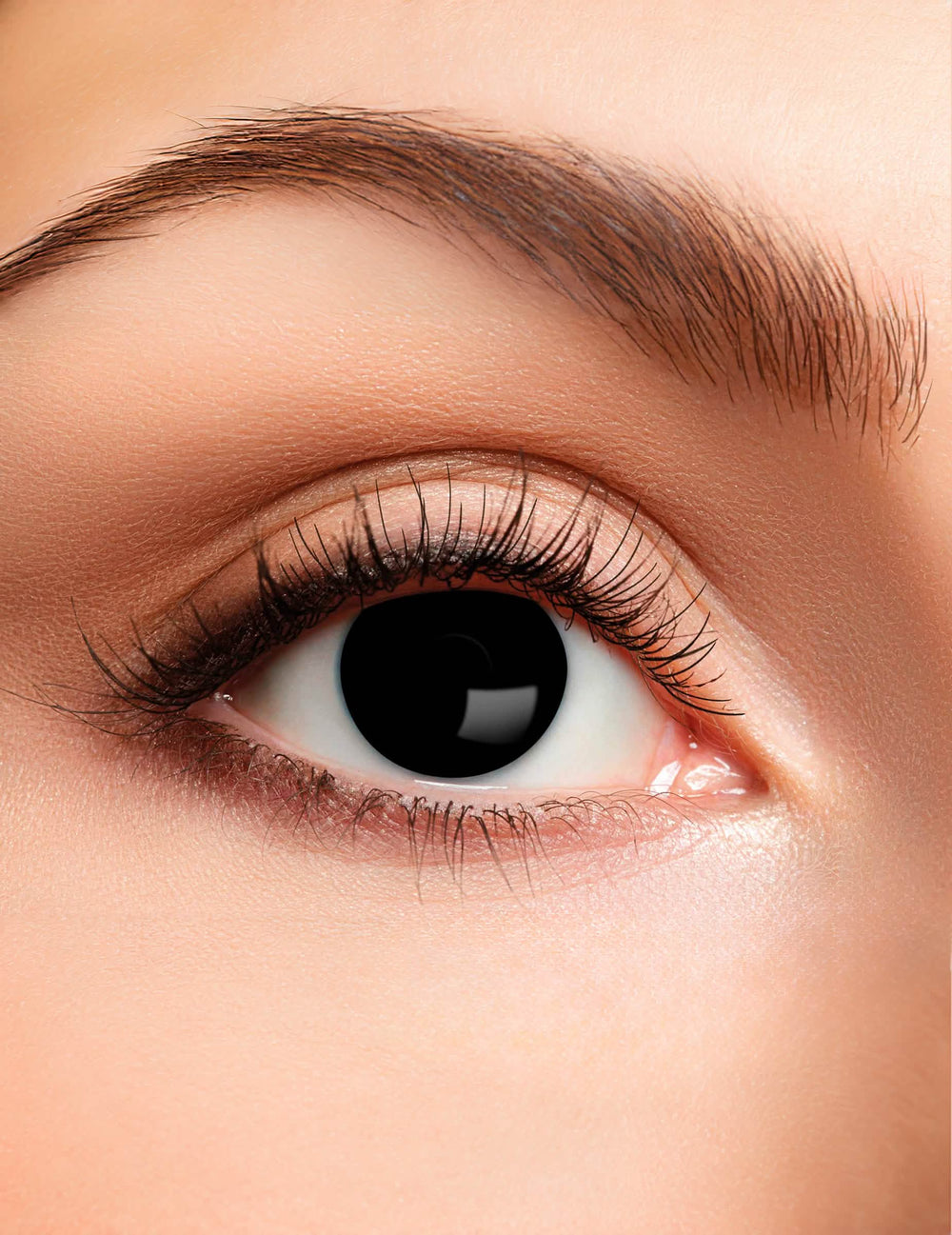 Gros plan sur la lentille noire des lentilles duo noir et blanc pour adulte