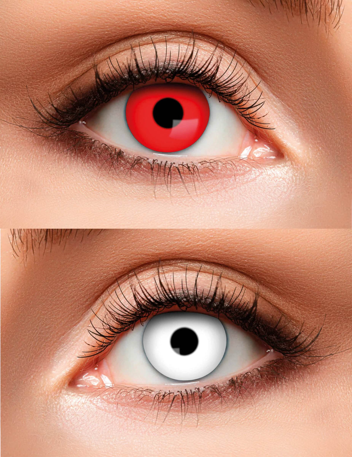 Lentilles duo pour adulte rouge et blanche