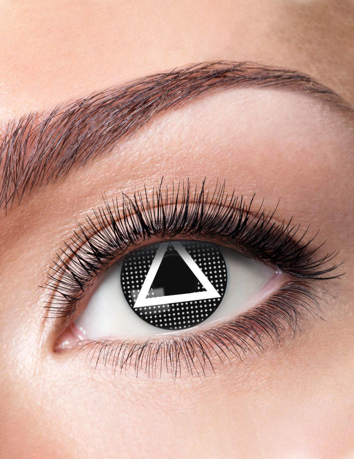 Lentilles fantaisie gardien de jeu symbole triangle pour adulte noir et blanc