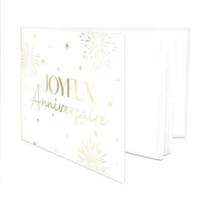 Livre d'or anniversaire doré et blanc
