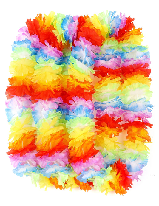 Lote de 12 collares de flores multicolores