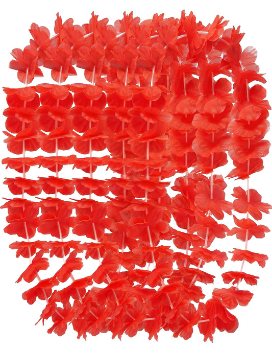 Lote de 12 collares rojos hawaianos