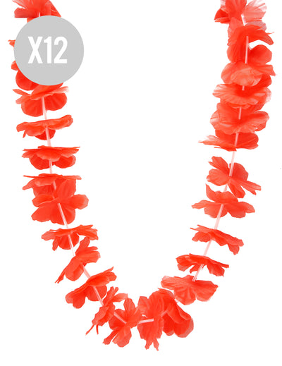 Lote de 12 collares rojos hawaianos