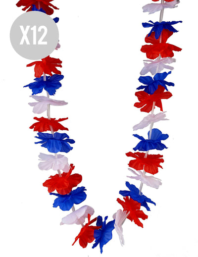 Lote de 12 collares tricolores de hincha de Francia