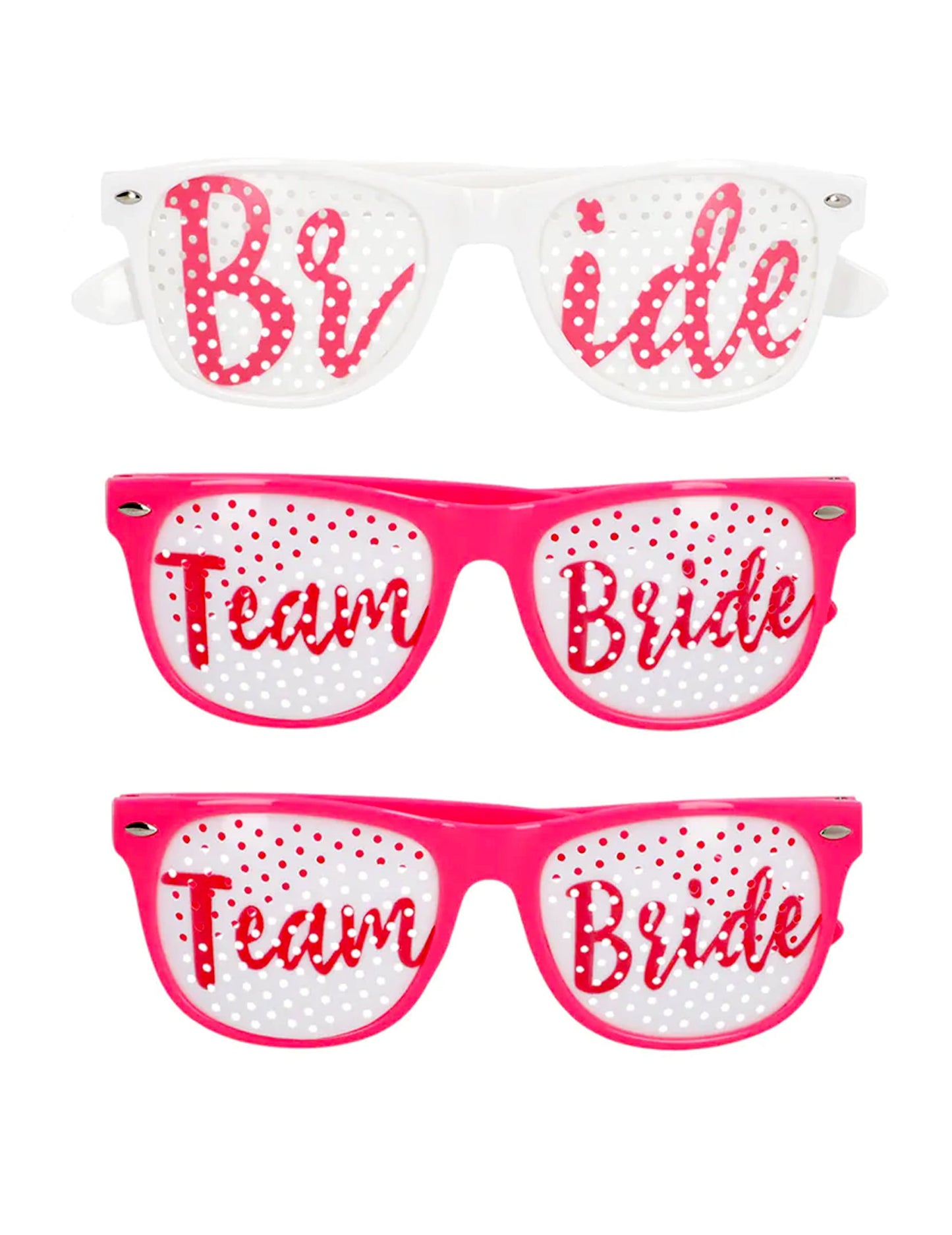 Lote de 3 gafas Team Bride y Bride to be para adulto