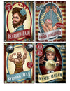 Gros plan sur l'affiche de l'homme fort des Affiches de Cirque Vintage
