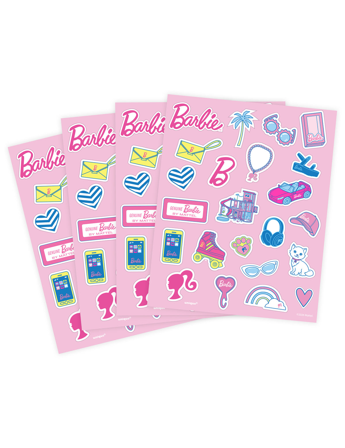 Lote de 4 hojas de pegatinas Barbie™