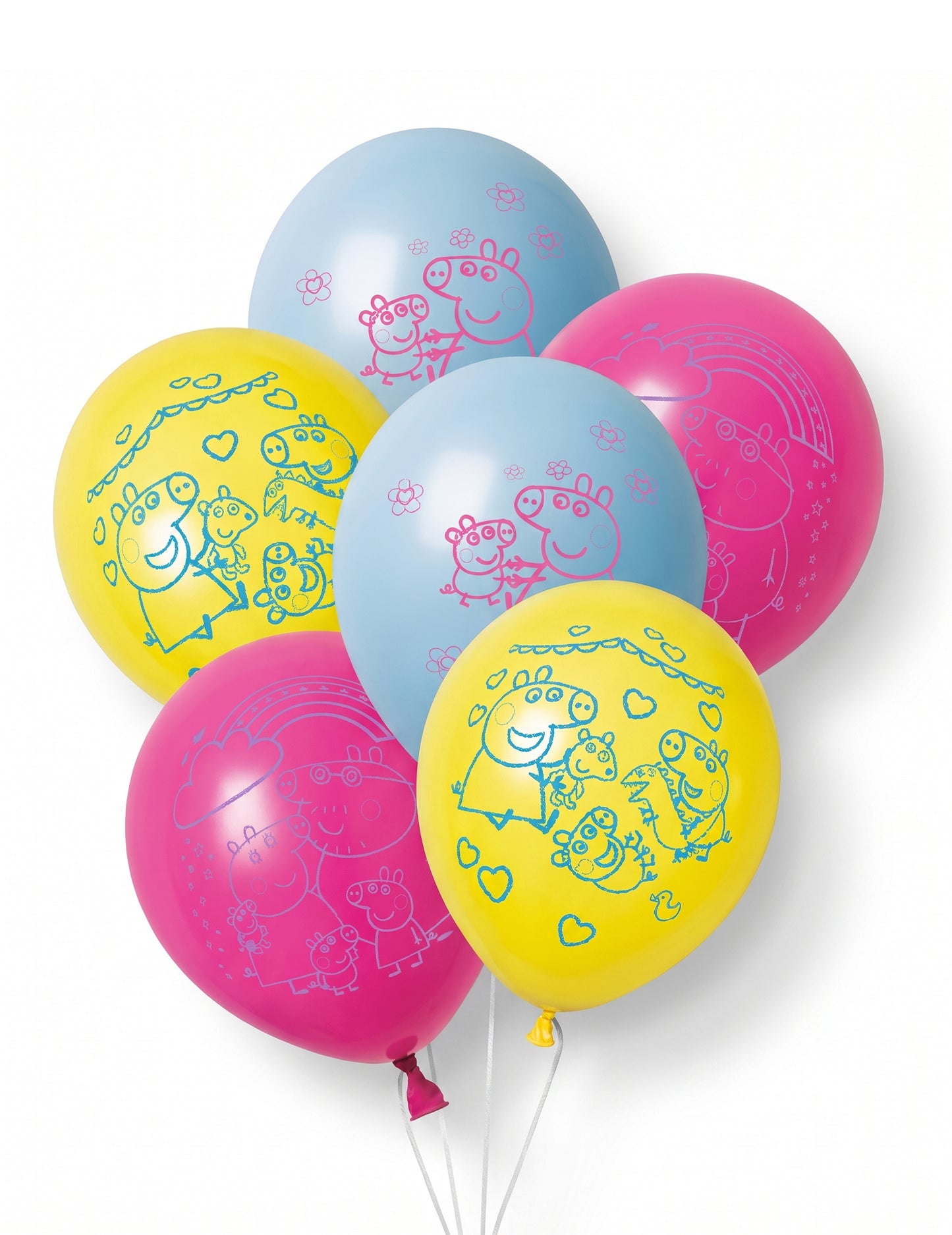 Pack de 6 globos de látex Peppa Pig™ 30 cm