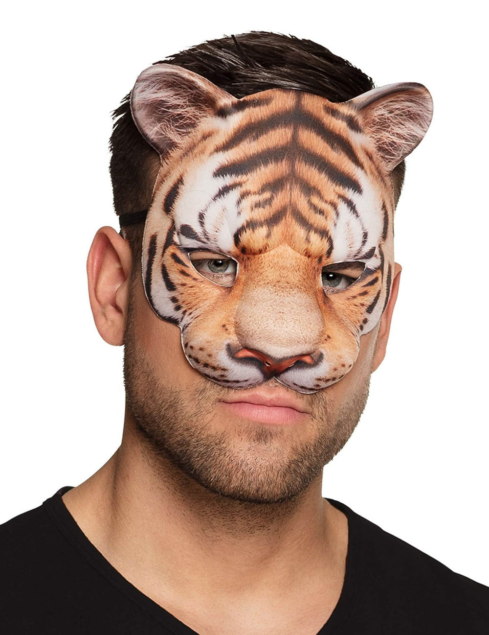 lobo tigre para adulto naranja y negro realista