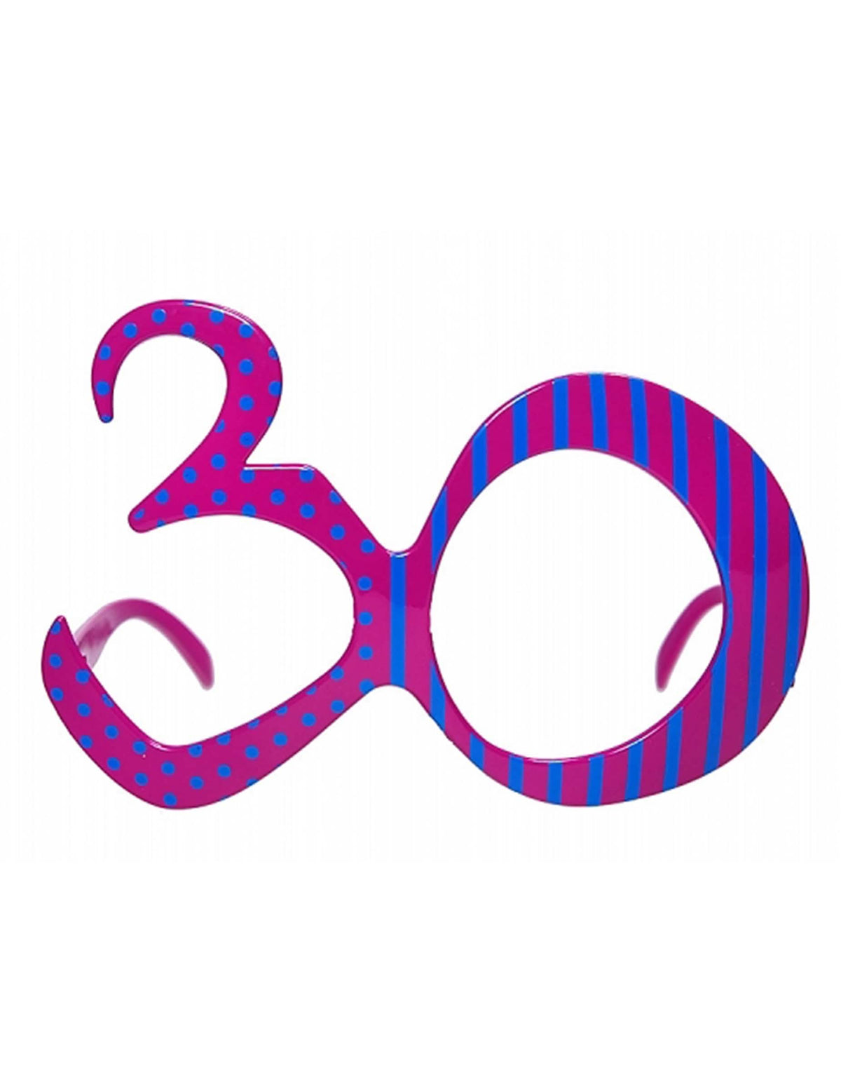 gafas âge 30 pour adulto rosa fucsia à pois y rayas azules