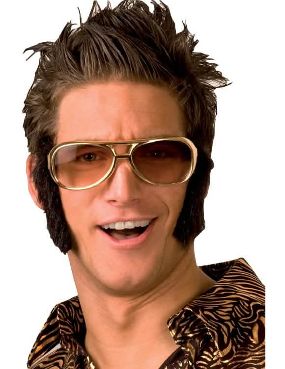 gafas King of the Rock'n Roll para adulto doradas con cristales tintados