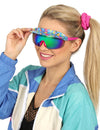 Gafas con visera años 80 azules adulto