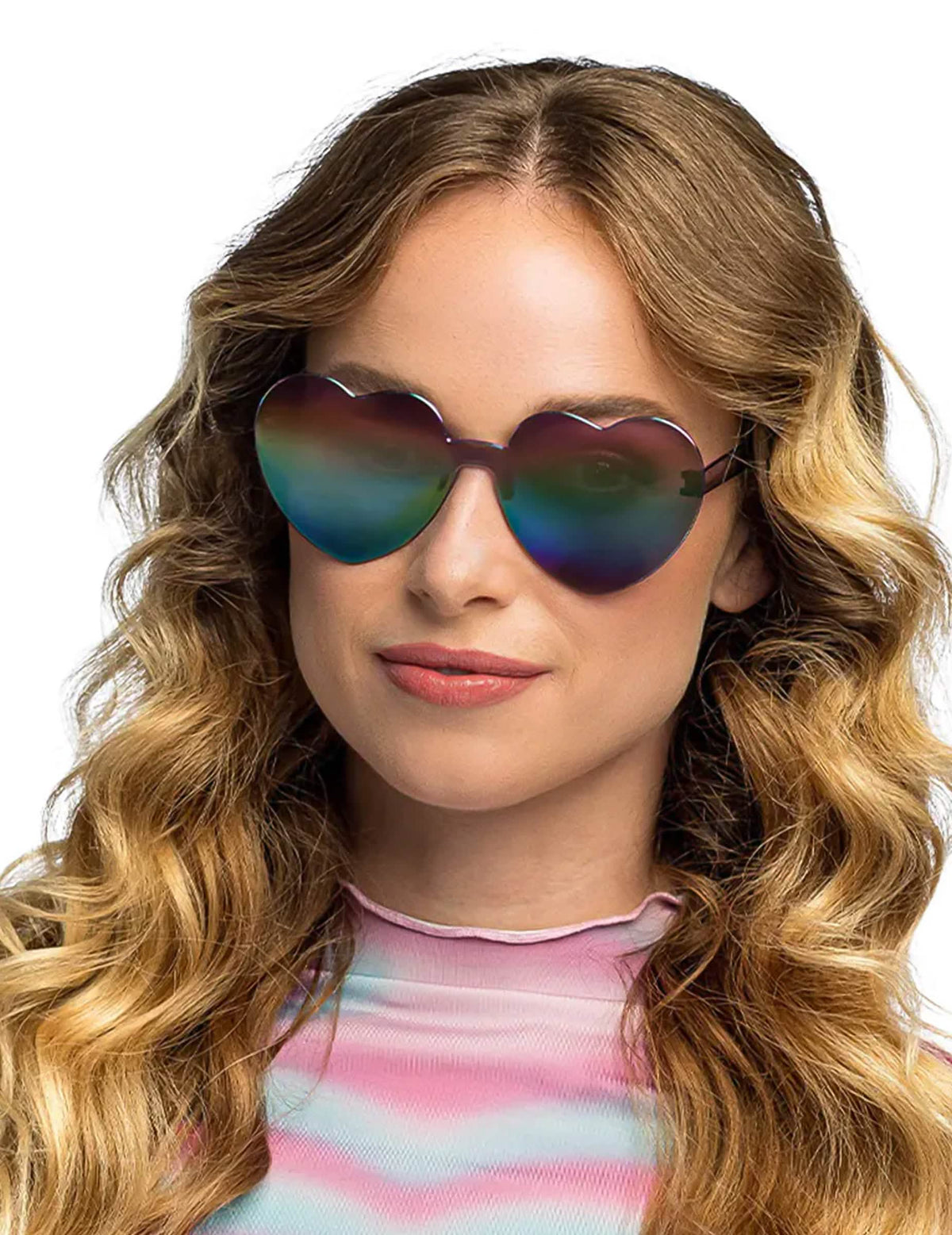 Gafas de corazones efecto espejo para adulto