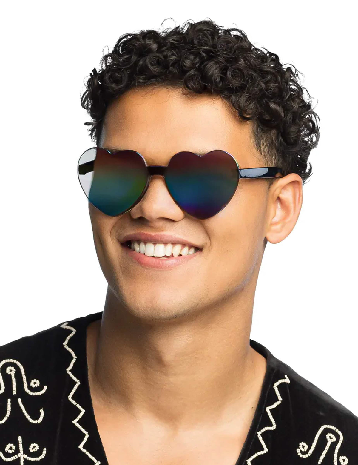 Gafas de corazones efecto espejo para adulto
