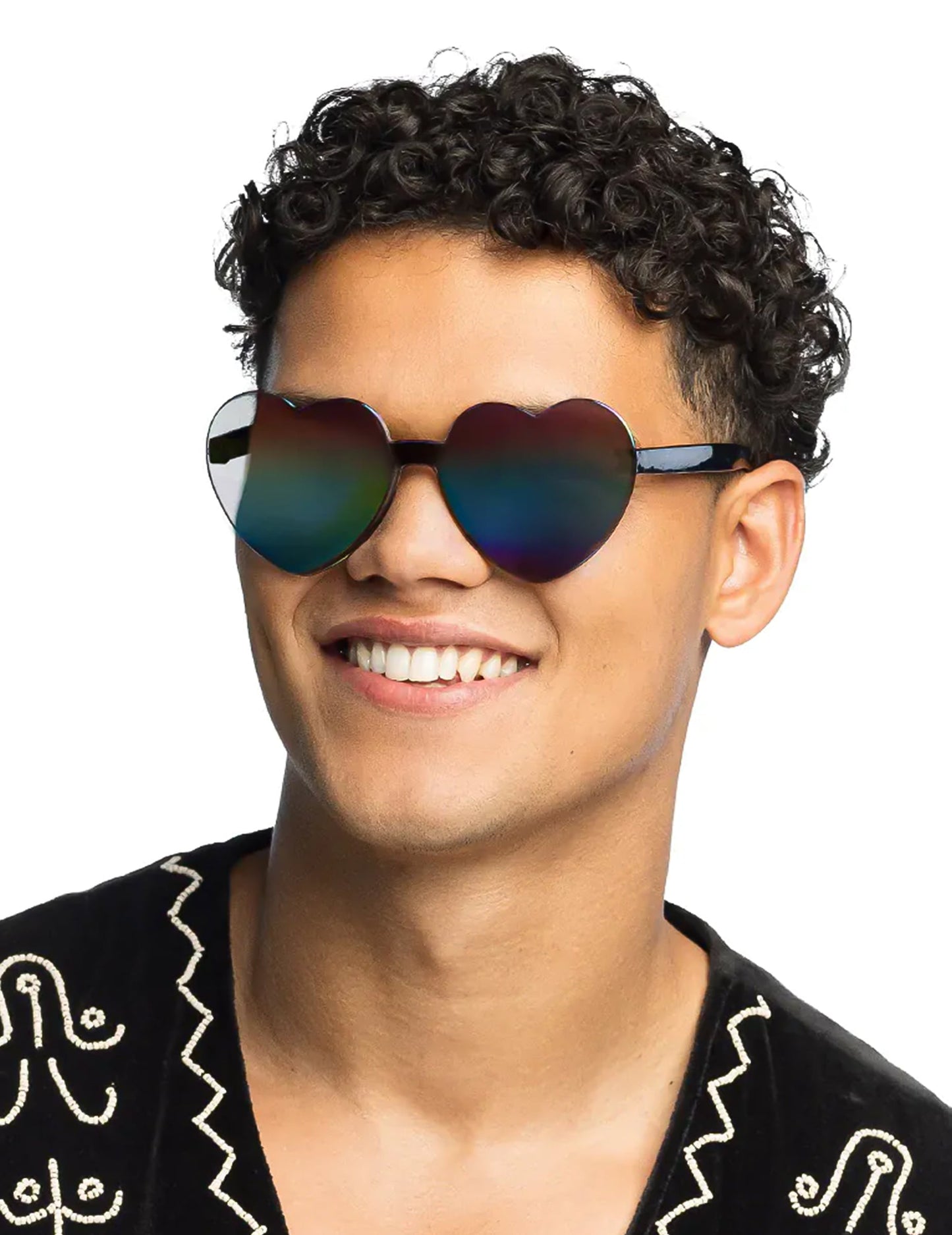 Gafas de corazones efecto espejo para adulto