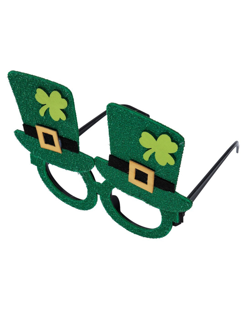 Vue de trois-quarts des lunettes chapeaux Saint Patrick