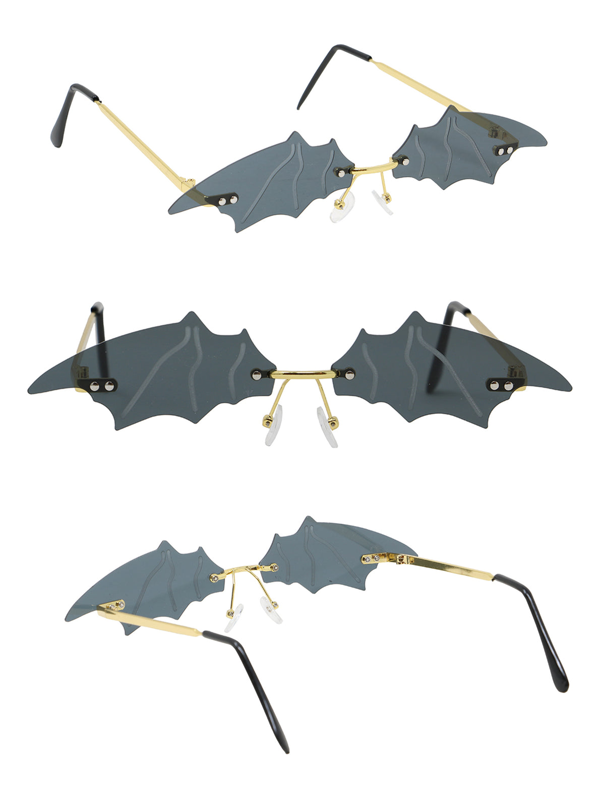 Gafas de murciélago negras para adultos