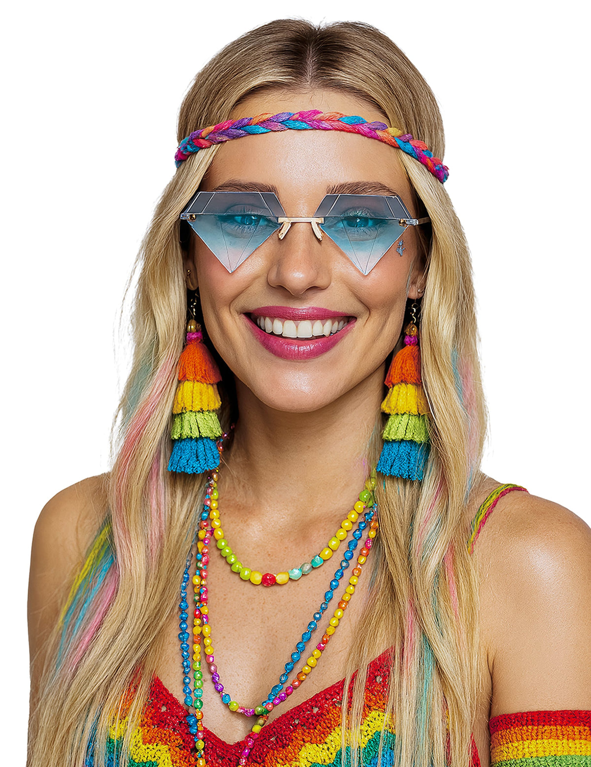 Lunettes diamants pour adulte bleues transparentes