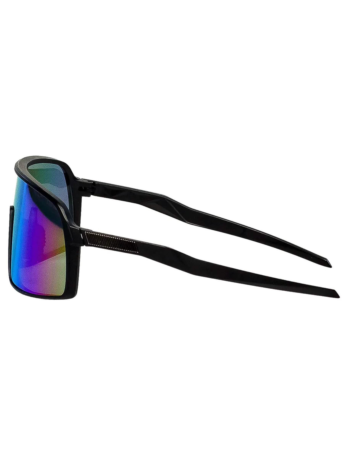 Vue de profil des lunettes de festival à reflets