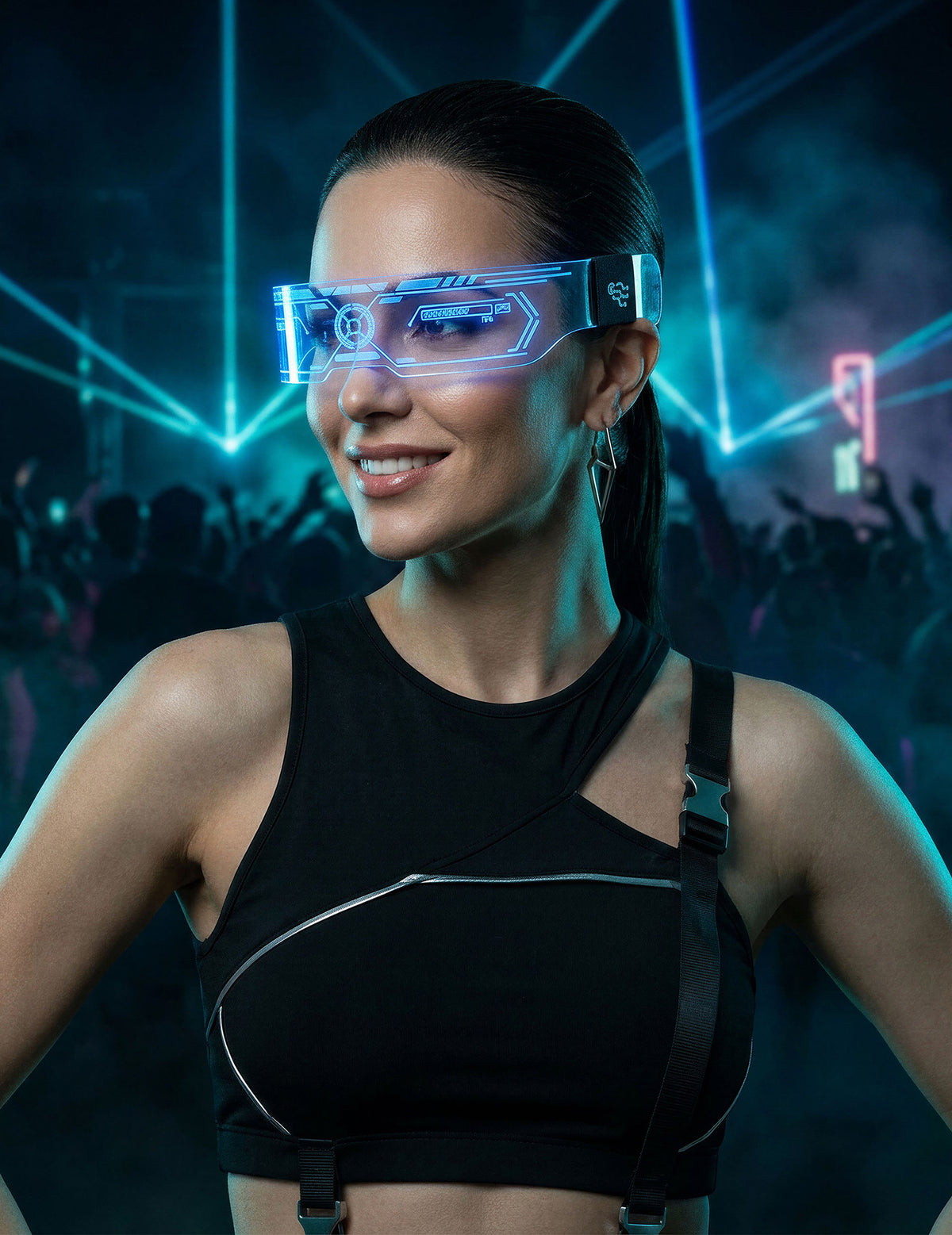 Gafas futuristas con LED
