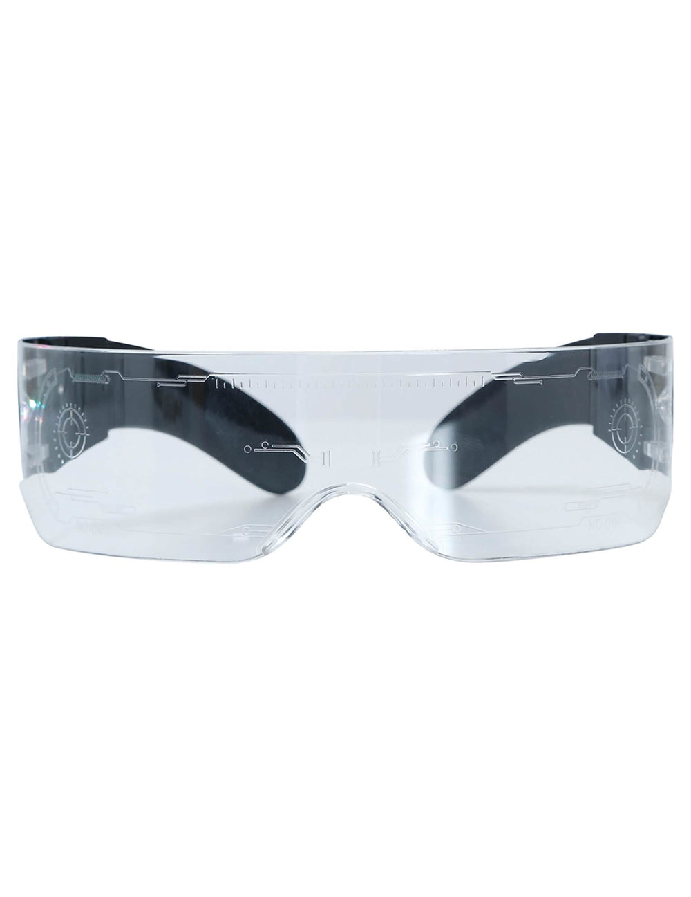 Vue de face des lunettes futuristes avec LED