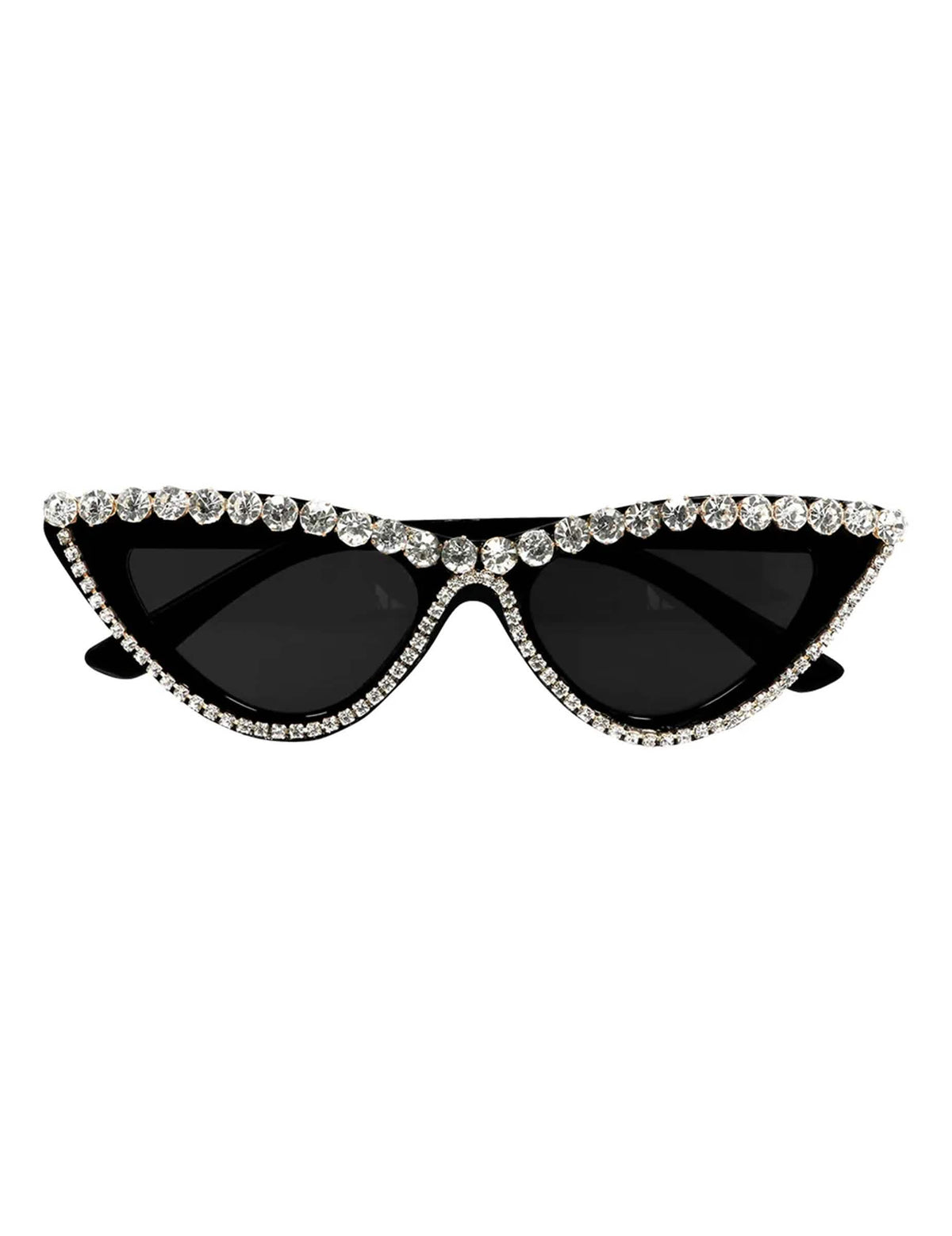 Vue de face des lunettes glamour à strass pour adulte