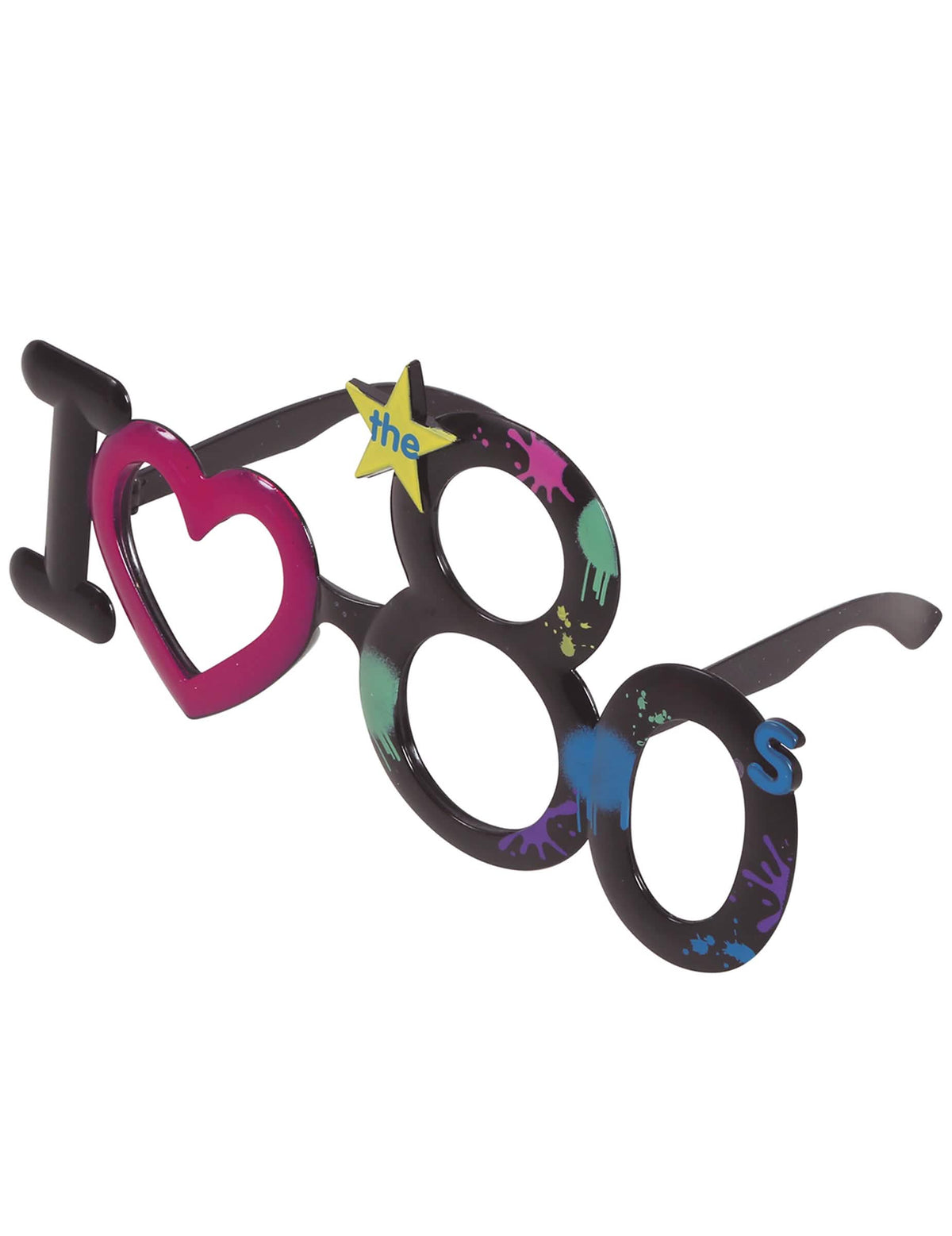 Vista de perfil de las gafas I love 80's para adulto