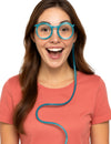Lunettes paille pour adulte bleu