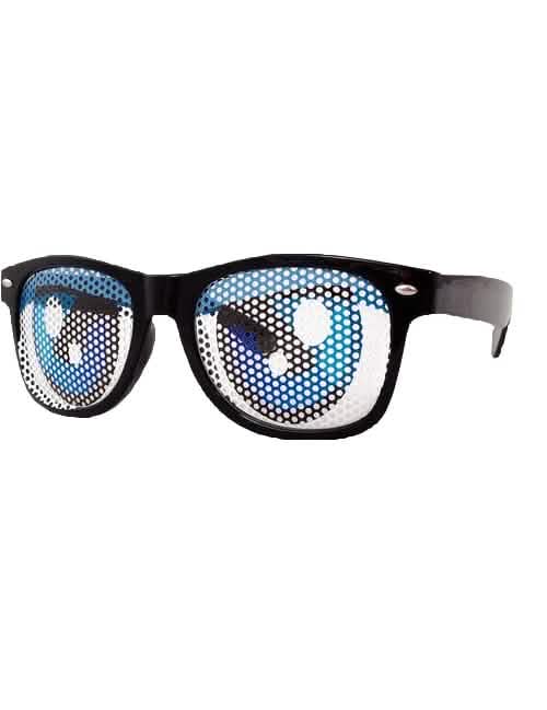 gafas Party Big Eyes para adulto negras con motivo ojos azules