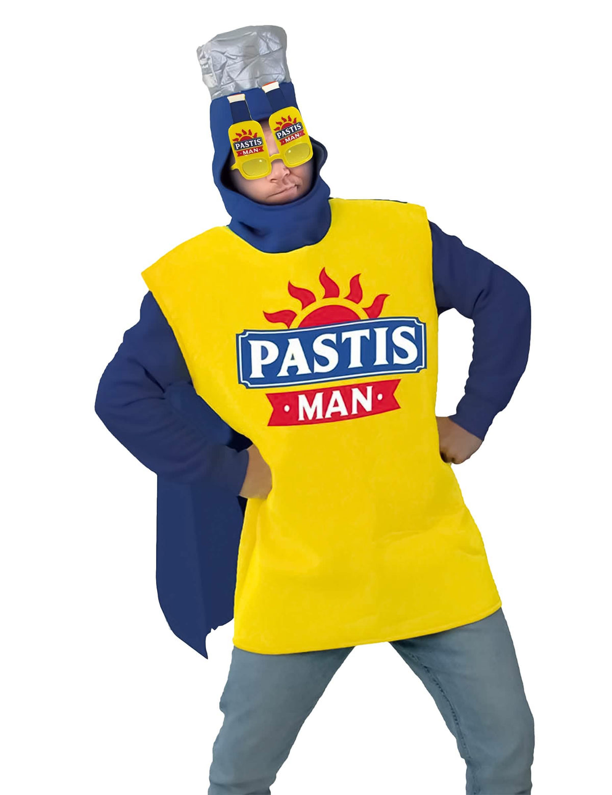 gafas Pastis Man para adulto amarillo en forma de botellas